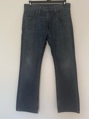Levis 527 Jeans Mens 34x32 Bootcut Blue Distressed Hem Y2K Faded Denim Pants